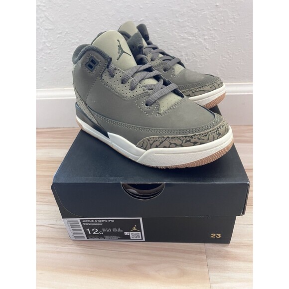 Jordan Other - Air Jordan 3 Retro (PS) Medium Olive/Sequoia Kid’s Size 12C New in Box